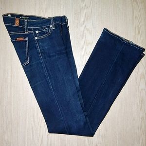 7 For All Mankind, Girls' Skinny Bootcut, Dark Blue Denim Jeans, 24" W   & 32" L